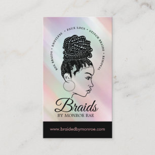 Braids Hair Stylist Braider Beautician Salon Busin Business Card
