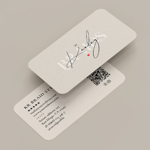 Braids Hair Stylist Elegant Signature Beige Sand Business Card