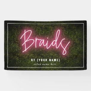 Braids Neon Boxwood Hair Salon Cosmetologist Banner