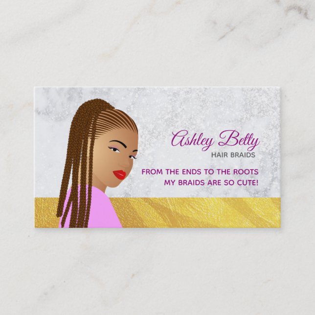 Braids Slogans Business Cards (Front)