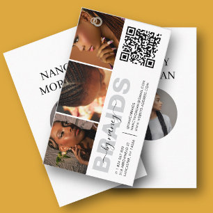 ​Braids Typography Photo Collage QR Code Business Card