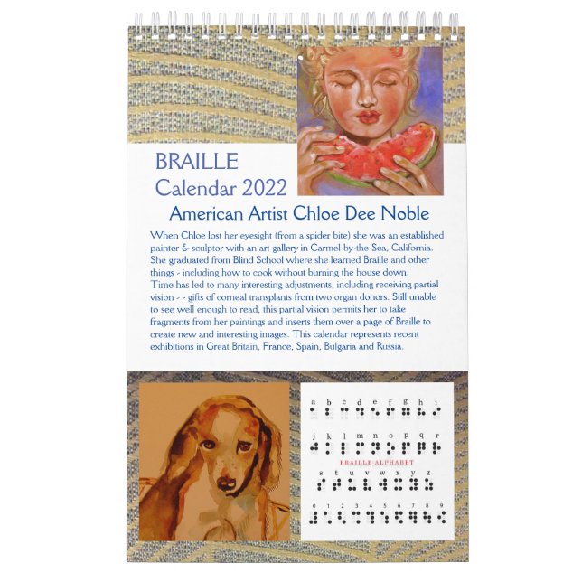Braille 2022 by Chloe Dee Noble - Calendar (Cover)