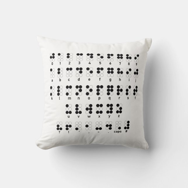 Braille alphabet blind letters symbol cushion (Front)