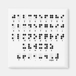 Braille alphabet blind letters symbol magnet