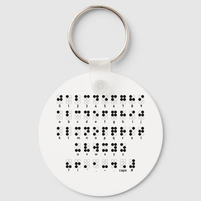 Braille alphabet key ring (Front)