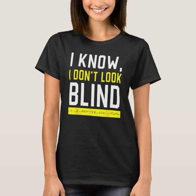 Braille Blind Awareness Visually Impaired Disabili T-Shirt (Front)