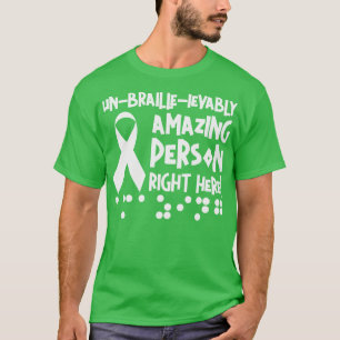 Braille Blind Blindness Awareness Visually Impaire T-Shirt