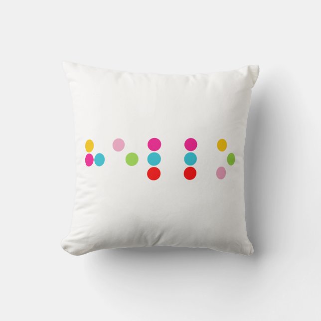 Braille blind language alphabet letters hello text cushion (Front)