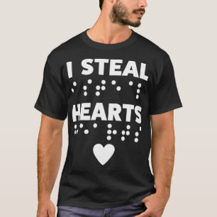 Braille Blind Visually Impaired Valentines Day T-Shirt