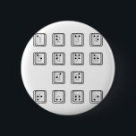 Braille Computer Key Numbers 6 Cm Round Badge<br><div class="desc">A computer key number set with Braille</div>