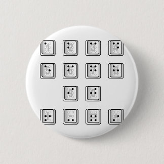 Braille Computer Key Numbers 6 Cm Round Badge
