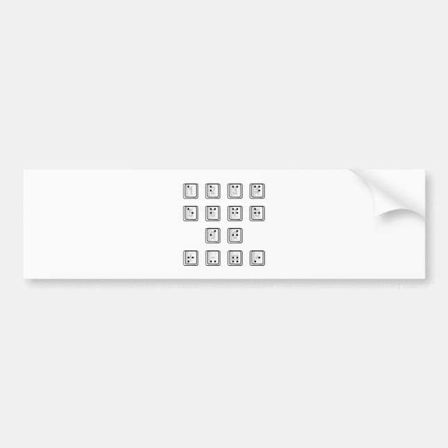 Braille Computer Key Numbers Bumper Sticker (Front)
