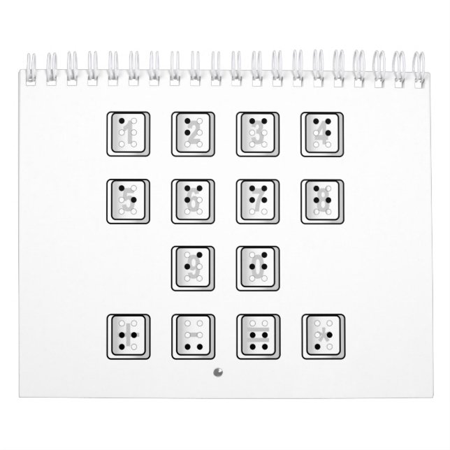 Braille Computer Key Numbers Calendar (Cover)