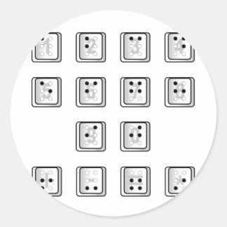 Braille Computer Key Numbers Classic Round Sticker