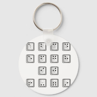 Braille Computer Key Numbers Key Ring