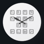 Braille Computer Key Numbers Large Clock<br><div class="desc">A computer key number set with Braille</div>