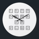 Braille Computer Key Numbers Large Clock<br><div class="desc">A computer key number set with Braille</div>