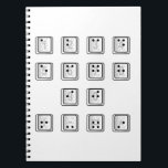 Braille Computer Key Numbers Notebook<br><div class="desc">A computer key number set with Braille</div>