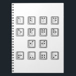 Braille Computer Key Numbers Notebook<br><div class="desc">A computer key number set with Braille</div>