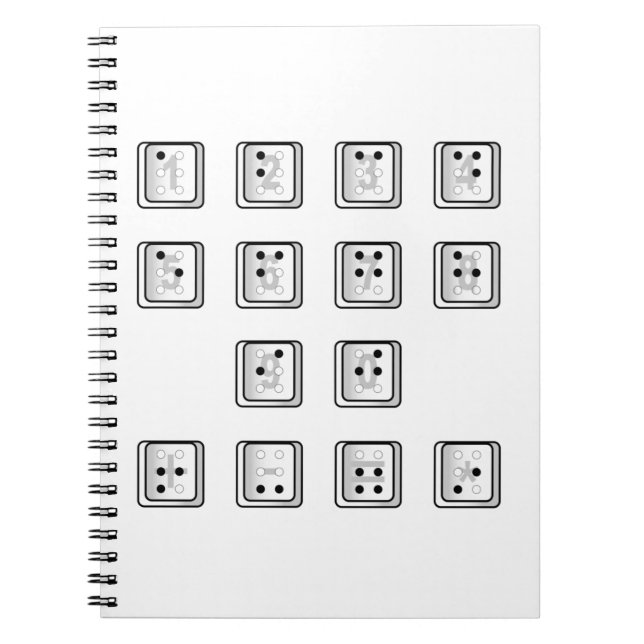 Braille Computer Key Numbers Notebook (Front)