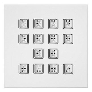 Braille Computer Key Numbers Poster