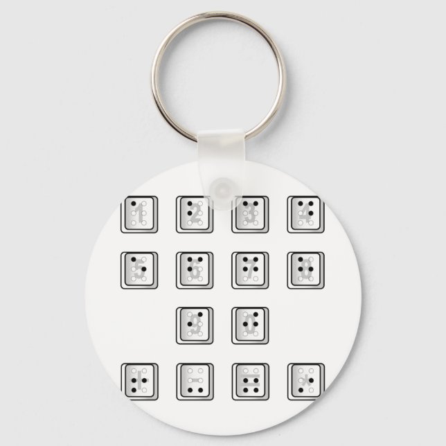 Braille Computer Key Numbers Ring (Front)