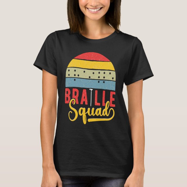 Braille Squad Retro Sunset Blindness T-Shirt (Front)