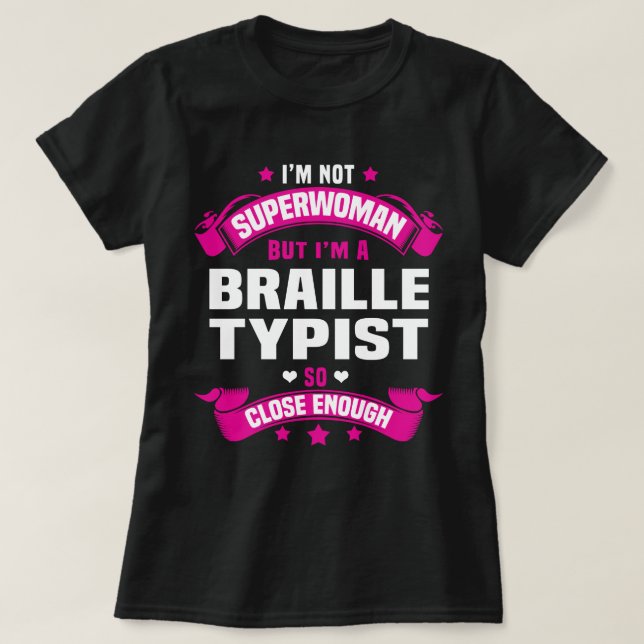 Braille Typist T-Shirt (Design Front)