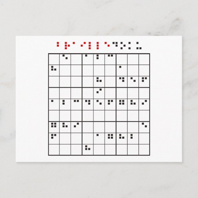 brailledoku postcard (Front)