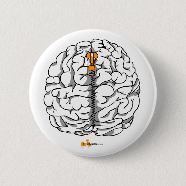 Brain 6 Cm Round Badge (Front)