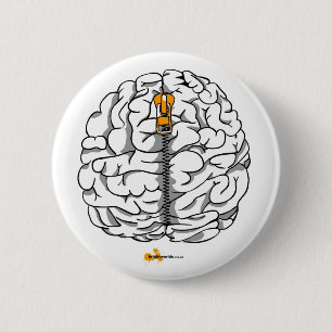 Brain 6 Cm Round Badge