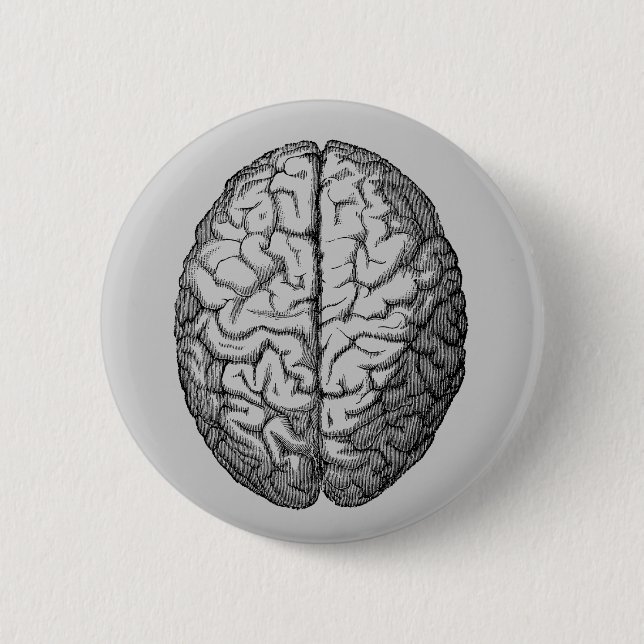 Brain 6 Cm Round Badge (Front)