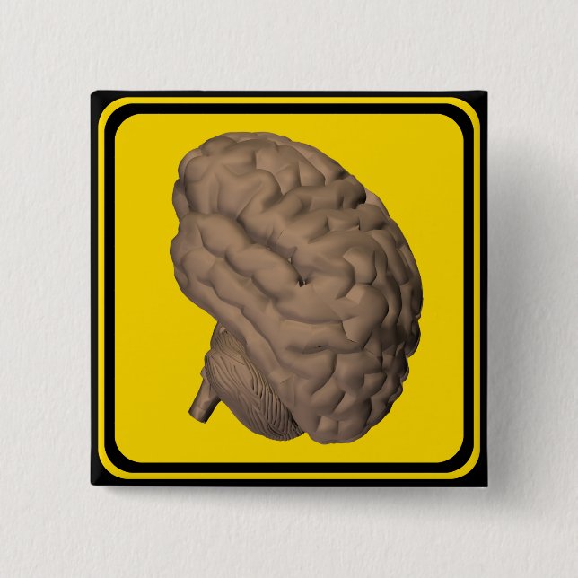 Brain Ahead! 15 Cm Square Badge (Front)