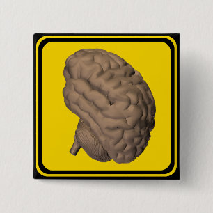Brain Ahead! 15 Cm Square Badge