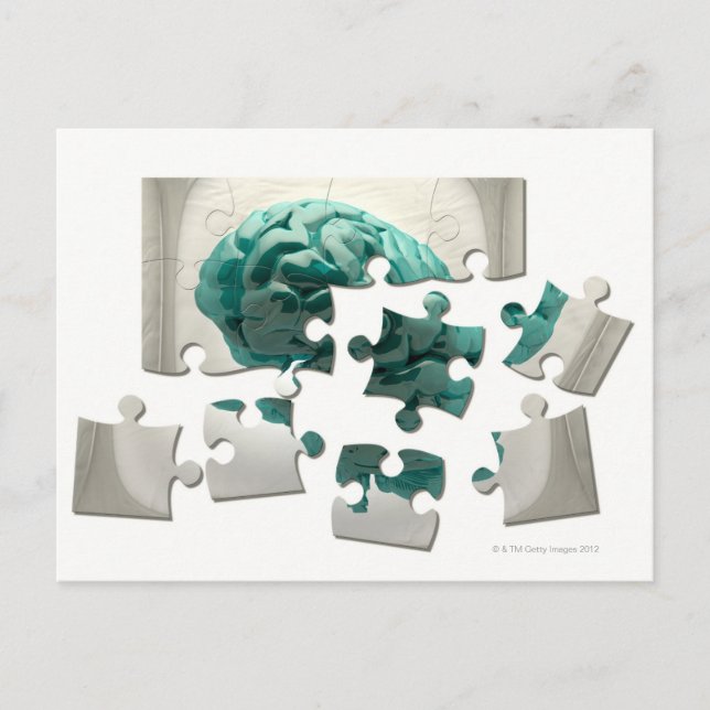 Brain analysis, conceptual computer artwork. postcard (Front)