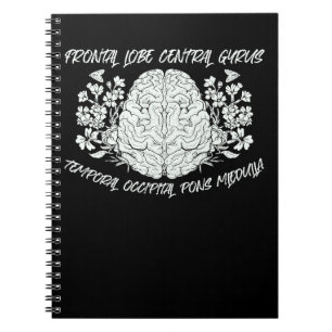 Brain Anatomy Floral Nurse Flowers Nursing School Notebook