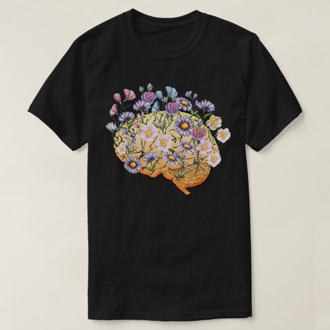 Brain Anatomy Nursing Student Anatomical Layout Br T-Shirt (Design Front)