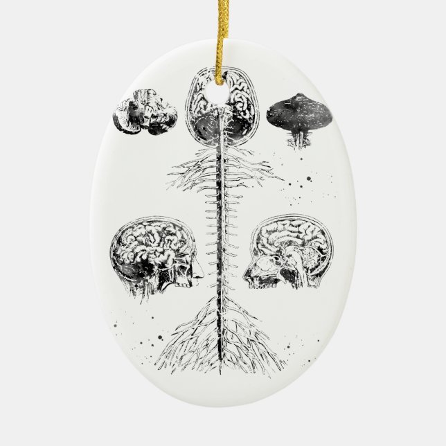 Brain and spine ceramic tree decoration (Front)