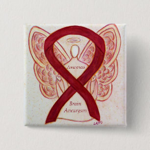 Brain Aneurysm Awareness Angel Ribbon Art Pin