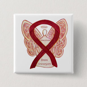 Brain Aneurysm Awareness Angel Ribbon Art Pin