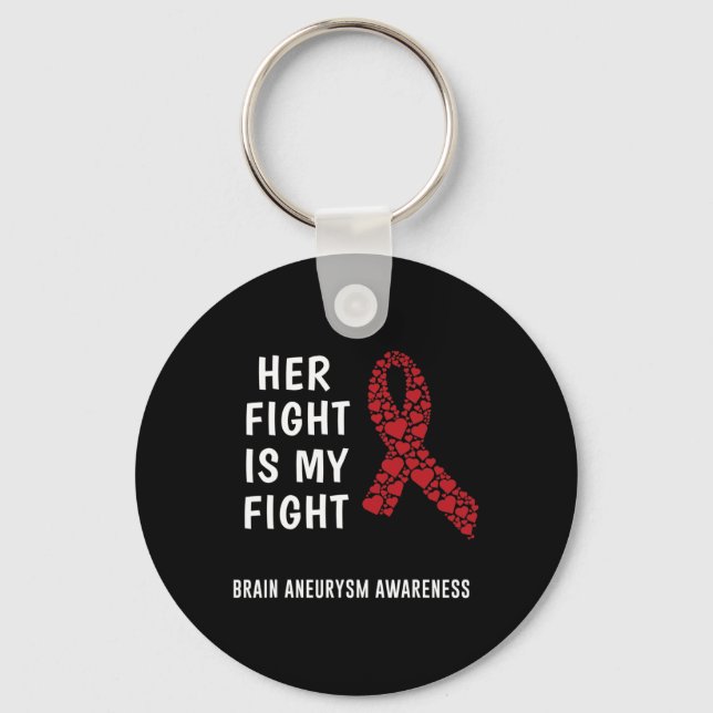 Brain Aneurysm Awareness Brain Surgery Supporter G Key Ring (Front)