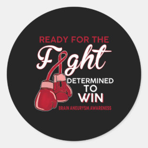 Brain Aneurysm Awareness Burgundy Butterfly  Classic Round Sticker