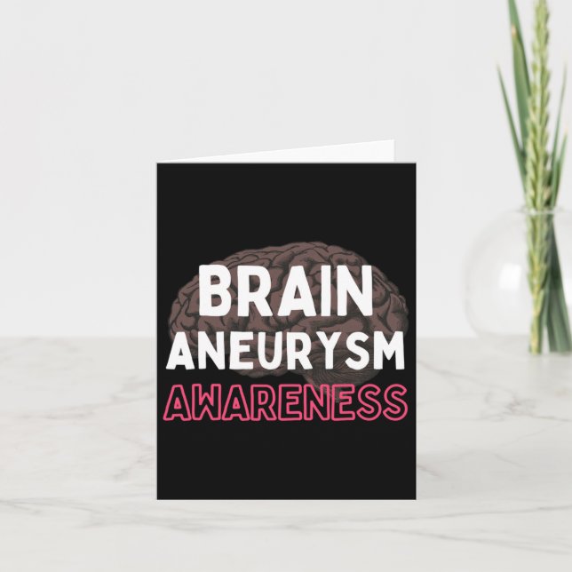 Brain Aneurysm Awareness Burgundy Ribbon Aneurysm  Card (Front)