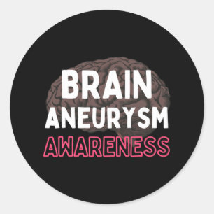 Brain Aneurysm Awareness Burgundy Ribbon Aneurysm Classic Round Sticker