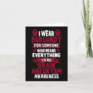 Brain Aneurysm Awareness - Burgundy Ribbon  Card