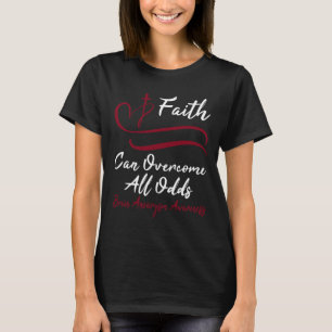 Brain Aneurysm Awareness Burgundy Ribbon Christian T-Shirt