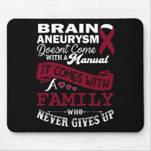 Brain Aneurysm Awareness Burgundy Ribbon Family Su Mouse Mat