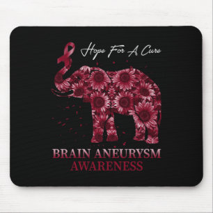 Brain Aneurysm Awareness Burgundy Ribbon  Mouse Mat