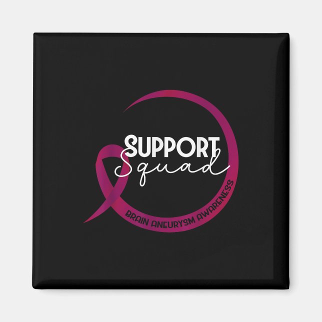 Brain Aneurysm Awareness Burgundy Ribbon Support S Magnet (Front)
