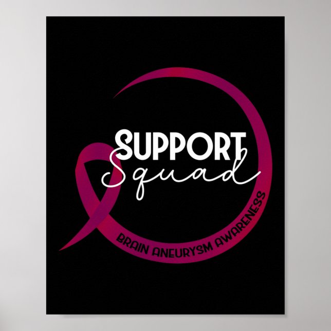 Brain Aneurysm Awareness Burgundy Ribbon Support S Poster (Front)